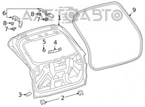 Ущільнювач гуми дверей багажника Ford Escape MK4 20-