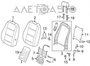 Пасажирське сидіння VW Passat b7 12-15 USA без airbag, механіч, ганчірка чорний