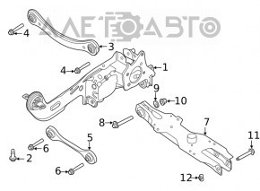 Важіль поперечний верхній лівий задній Ford Escape MK4 20- потріскані сайленти
