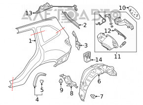 Подкрылок задний правый Subaru Forester 19- SK надрывы
