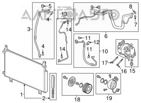 Трубка кондиционера компрессор-печка Honda CRV 17-19 2.4