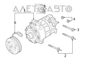 Компрессор кондиционера Ford Escape MK4 20-22 1.5T пробит корпус, на запчасти