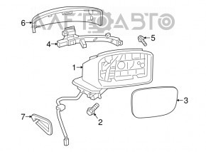 Зеркало боковое правое Mazda CX-9 16- 7 пинов, BSM, поворотник, белое, сломан корпус, трещины