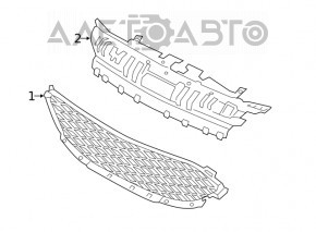 Решетка радиатора grill Ford Escape MK4 20- сетка черн глянец, хром обрамление
