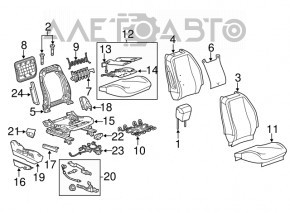 Пасажирське сидіння GMC Terrain 14-17 без airbag, ганчірка черн