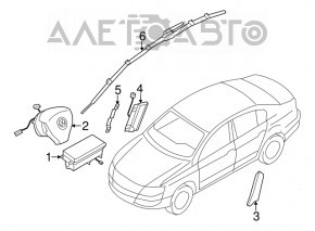 Подушка безопасности airbag боковая шторка левая VW CC 08-17 ржавый пиропатрон