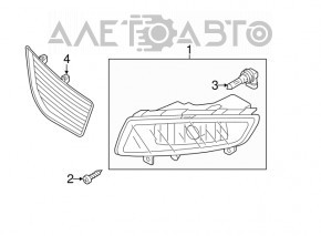 Протитуманна фара птф права VW Passat b8 16-19 USA обламані кріплення, пісок