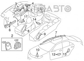 Подушка безопасности airbag боковая шторка правая Toyota Camry v50 12-14 usa стрельнувшая, дефект фишки