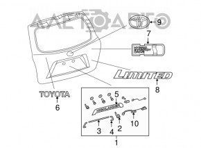 Эмблема Toyota надпись Toyota Highlander 08-13