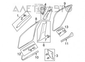 Накладка центральной стойки верхняя ремень левая Infiniti G25 G35 G37 4d 06-14