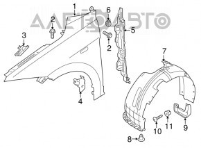 Ущільнювач крила двері-крило прав Hyundai Elantra AD 17-20 тріщина