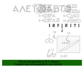 Емблема напис Infiniti кришки багажника Infiniti G25 G35 G37 4d 06-14