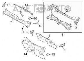 Уплотнитель решетки дворников правый Subaru Forester 14-18 SJ новый OEM оригинал