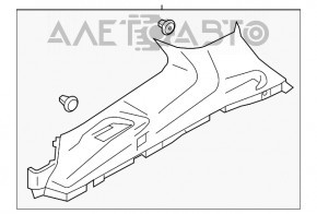 Накладка задньої стійки нижня права Subaru Forester 14-18 SJ сіра, злам креп, подряпина, побілів пластик