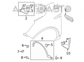 Заглушка треугольник крыла передняя правая Ford Escape MK3 13-19 новый OEM оригинал