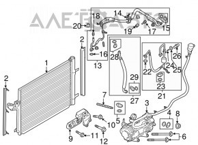 Радиатор кондиционера конденсер Ford Escape MK3 13-19 1.6T 2.5 примят соты