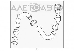 Патрубок на интеркулер правый Ford Edge 15-18 2.0T только резина