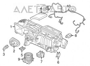 Мотор вентилятор печки Ford Mustang mk6 15- пробит корпус, сломаны крепления