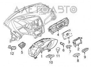 Управление фарами Ford Escape MK3 17-19 без птф, с автосветом, с электроприводом багажника