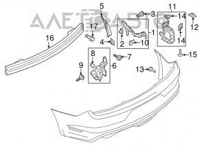 Крепление заднего бампера на крыле правое Ford Mustang mk6 15-17 кабрио 2.3, 3.7