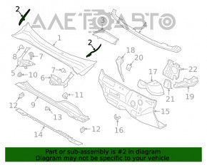 Ущільнювач решітки двірників прав Ford Escape MK4 20-