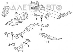 Глушитель задняя часть с бочкой Dodge Dart 13-16 2.0 2.4 2 трубы