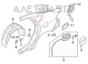 Щиток вентиляции правый Ford Escape MK3 13-19 надлом крепления