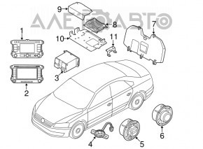 Монитор, дисплей, навигация VW Tiguan 09-17 на 6 кнопок средний дисплей