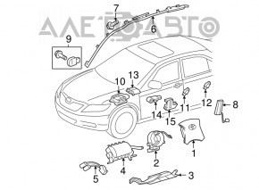 Подушка безпеки airbag бічна шторка права Toyota Camry v40 іржавий піропатрон