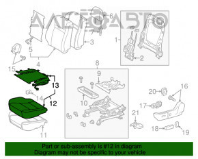 Водительское сидение Toyota Camry v50 12-14 usa без airbag, электро, велюр беж, пропаленое