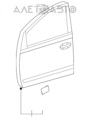 Дверь голая передняя правая Toyota Prius 20 04-09 красный 3R3 замят, тычки