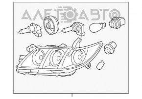 Фара передняя левая Toyota Camry v40 голая usa галоген, под полировку,трещина,сломана линза