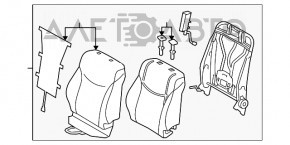 Сидіння водія Toyota Prius 30 10-15 без airbag, велюр темно-сірий