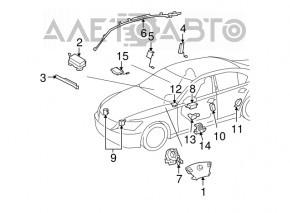 Подушка безопасности airbag коленная водительская левая Lexus LS460 LS600h 07-12 беж, царапины