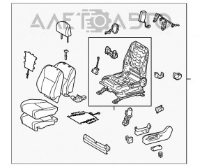 Сидіння водія Toyota Highlander 08-13 без airbag, шкіра сіра