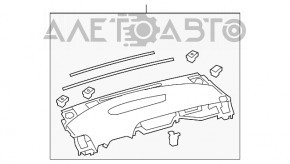 Торпедо передняя панель без AIRBAG Toyota Prius 30 10-15 темно-серая, с накладкой, царапины