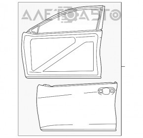 Дверь голая передняя левая Toyota Camry v55 15-17 usa черный 218, вмятины