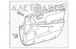 Обшивка двери карточка передняя правая Toyota Camry v55 15-17 usa серая, полез хром, царап