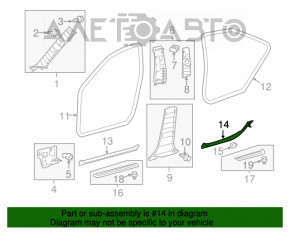 Накладка порога внутрішня ззаду права Toyota Camry v50 12-14 usa сіра, подряпини