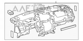 Торпедо передняя панель голая Toyota Camry v55 15-17 usa белая строчка, порван кожух рулевой колонки