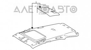 Обшивка стелі Lexus RX300 RX330 RX350 RX400h 04-09 беж, під люк, під монітор, під чистку, зам'ят