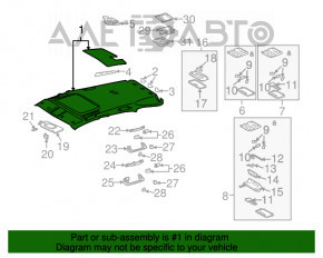 Обшивка потолка Lexus RX300 RX330 RX350 RX400h 04-09 беж, под люк, под монитор, под чистку, замят