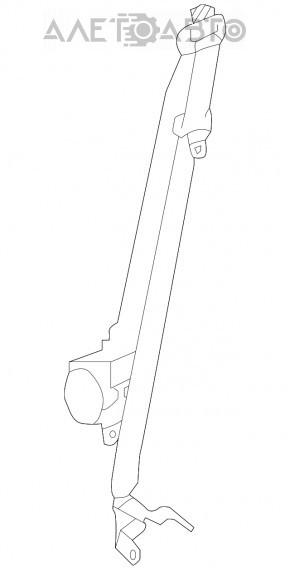 Водійський ремінь безпеки Nissan Leaf 13-17 сірий, що стрільнув, під хімчистку