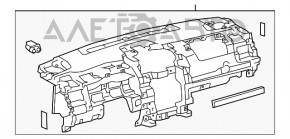 Торпедо передняя панель без AIRBAG Toyota Camry v50 12-14 usa надорвана кожа у пасс, без заглушек
