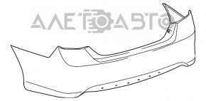 Бампер задній голий Toyota Camry v50 12-14 usa LE XLE срібло, притиснутий, надлом кріп