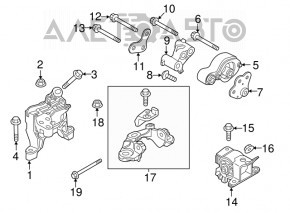 Подушка двигуна права Mazda 6 13-17 2.5 акпп новий неоригінал TENACITY