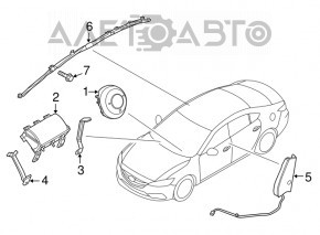 Подушка безпеки airbag бічна шторка ліва Mazda 6 13-17