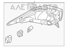 Ліхтар зовнішній крило правий Infiniti JX35 QX60 13-15 дорест, тріщина на склі