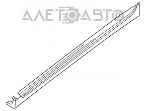Поріг правий Nissan Altima 13-18 графіт, тріщина у кріпленні, подряпина.