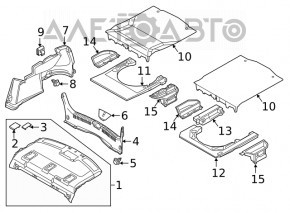 Накладка проема багажника Mazda 6 13-21 царапины, слом креп, трещина, без заглушки